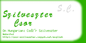 szilveszter csor business card